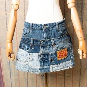 Custom upcycled patchwork skirt